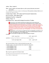 Myers, Angela G. Title: Content Analysis of Consumer Reviews Of