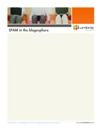 SPAM in the Blogosphere