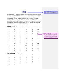 Tibetan Romanization Table