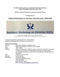 WAB: National Workshop for Christian Unity,1964-2008