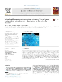Infrared and Raman Spectroscopic Characterization of the Carbonate Bearing Silicate Mineral Aerinite – Implications for the Molecular Structure ⇑ Ray L