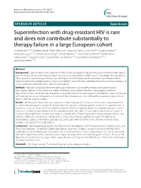 Superinfection with Drug-Resistant HIV Is Rare and Does Not Contribute