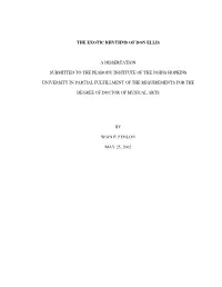 The Exotic Rhythms of Don Ellis a Dissertation Submitted to the Peabody Institute of the Johns Hopkins University in Partial Fu