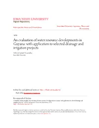 An Evaluation of Water Resource Developments in Guyana: With
