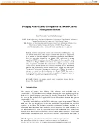 Bringing Named Entity Recognition on Drupal Content Management System