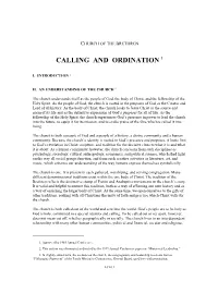 Calling and Ordination 1