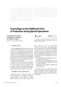 Camouflage As the Additional Form of Protection During Special Operations