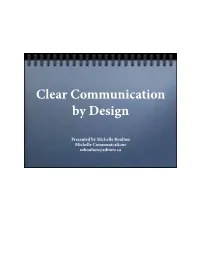 Clear Communication by Design