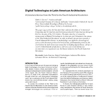 Digital Technologies in Latin American Architecture