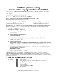 ISO 639-3 New Code Request
