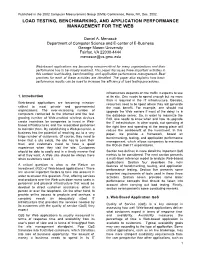 Load Testing, Benchmarking, and Application Performance Management for the Web