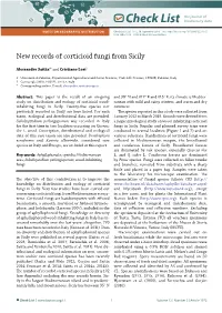 New Records of Corticioid Fungi from Sicily