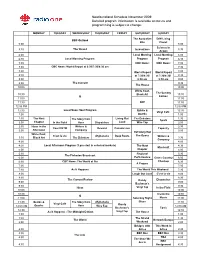 Newfoundland Schedule November 2009 Detailed Program Information Is Available at Cbc.Ca and Programming Is Subject to Change