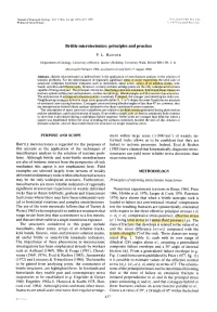 Brittle Microtectonics: Principles and Practice PURPOSE and SCOPE
