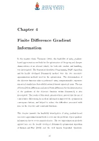 Chapter 4 Finite Difference Gradient Information