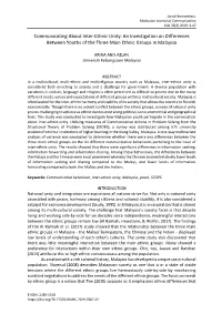 Communicating About Inter-Ethnic Unity: an Investigation on Differences Between Youths of the Three Main Ethnic Groups in Malaysia