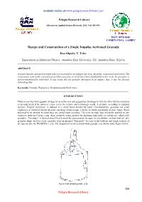 Design and Construction`Of a Single Impulse Activated Grenade