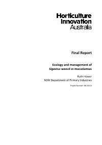 Ecology and Management of Sigastus Weevil in Macadamias