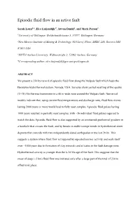 Episodic Fluid Flow in an Active Fault