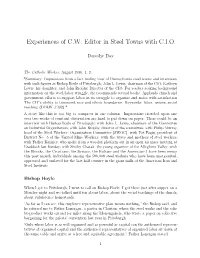 Experiences of C.W. Editor in Steel Towns with C.I.O