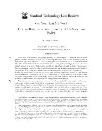 Getting Better Reception from the FCC's Spectrum Policy