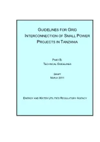 Guidelines for Grid Interconnection of Small Power Projects in Tanzania