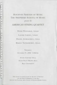 I.," American String Quartet