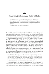 Prakrit in the Language Order of India