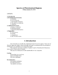 Spectra of Photoionized Regions 1. Introduction