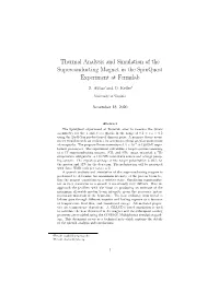 Thermal Analysis and Simulation of the Superconducting Magnet in the Spinquest Experiment at Fermilab