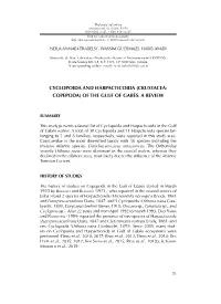 Cyclopoida and Harpacticoida (Crustacea: Copepoda) of the Gulf of Gabès: a Review