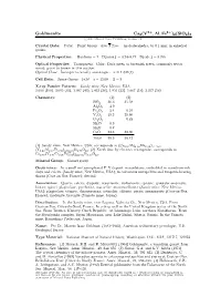 Goldmanite Ca3(V ; Al; Fe )2(Sio4)3 C 2001 Mineral Data Publishing, Version 1.2 ° Crystal Data: Cubic