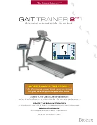 The Biodex Gait Trainer 2 Compares Step Length, Step Speed and Or -3 to -12% Grade Step Symmetry to Age and Gender-Based Normative Data