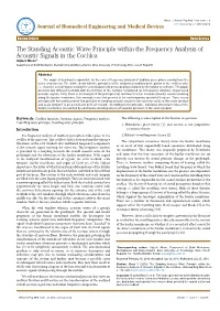 The Standing Acoustic Wave Principle Within the Frequency Analysis Of