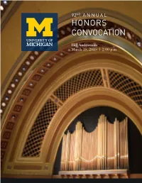 2015 Honors Convocation Program