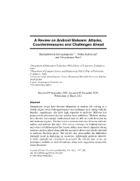 A Review on Android Malware: Attacks, Countermeasures and Challenges Ahead