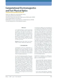 Computational Electromagnetics and Fast Physical Optics