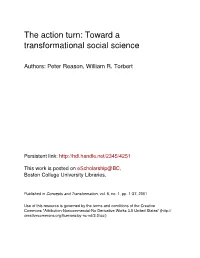 The Action Turn: Toward a Transformational Social Science