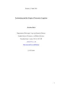 Toolmaking and the Origin of Normative Cognition