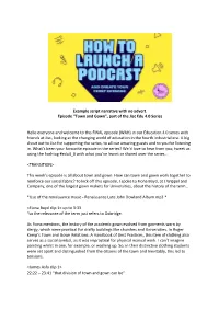 Example Script Narrative with No Advert. Episode “Town and Gown”, Part of the Jisc Edu 4.0 Series