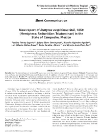 Hemiptera: Reduviidae: Triatominae) in the State of Campeche, Mexico