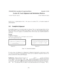 Lecture 10: Local Alignment and Substitution Matrices 10.1