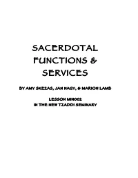 Sacerdotal Functions & Services