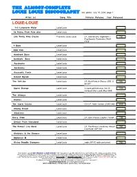 THE ALMOST-COMPLETE LOUIE LOUIE DISCOGRAPHY Last Update: July 10, 2004, Page 1