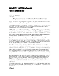 Government Crackdown on Freedom of Expression