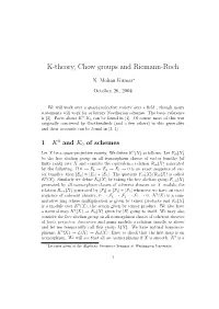 K-Theory, Chow Groups and Riemann-Roch