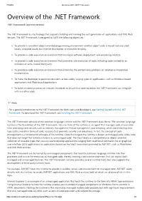 Overview of the .NET Framework