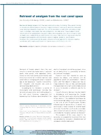 Retrieval of Amalgam from the Root Canal Space Iris Slutzky-Goldberg, DMD1/Joshua Moshonov, DMD2