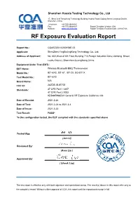 RF Exposure Evaluation Report