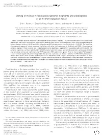 Cloning of Human Picobirnavirus Genomic Segments and Development of an RT-PCR Detection Assay